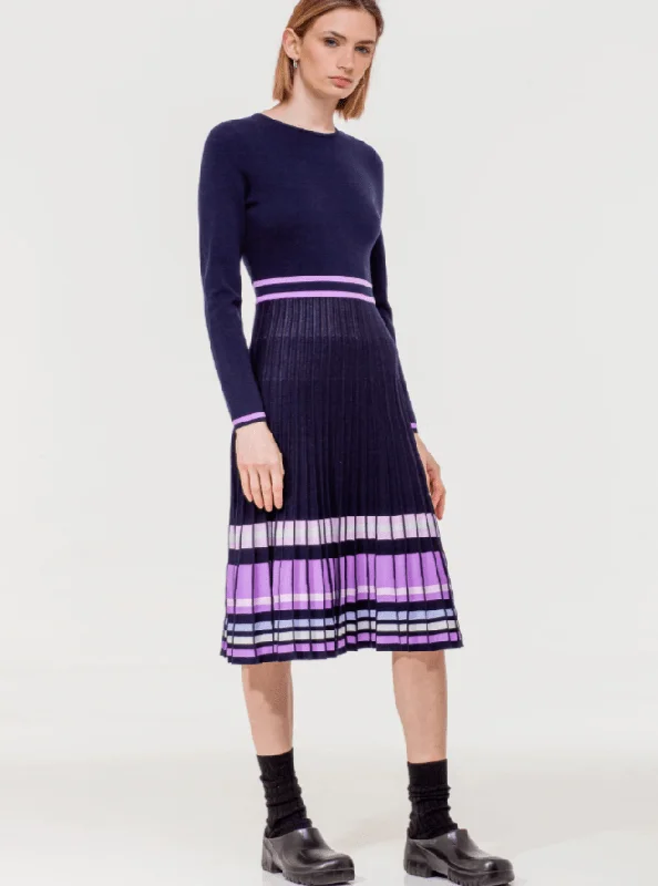 Art Deco Geometric Pattern Look Long Sleeve Midi Dress