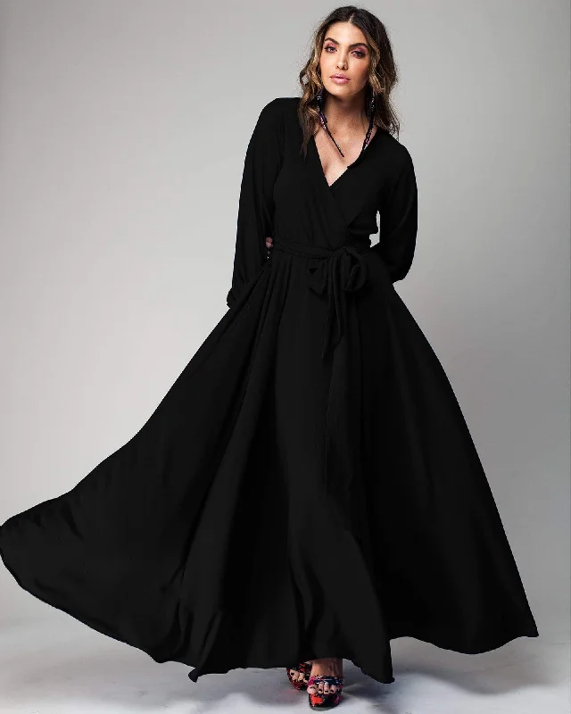 Sustainable Fashion Extravaganza LilyPad Maxi Dress - Black