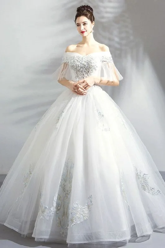 Season Offer Fancy Embroidery Ball Gown Wedding Dress Princess With Off Shoulder Formal Prom Dress cg18675 Season Offer Fancy Embroidery Ball Gown Wedding Dress Princess With Off Shoulder Formal Prom Dress cg18675