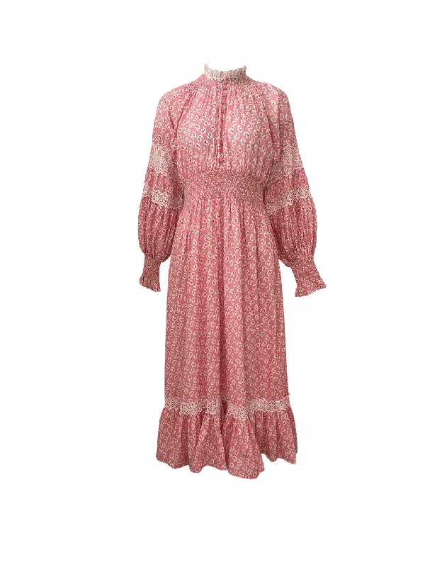 End Of Month Blowout Cotton Slub Maxi Dress in Petite Pink