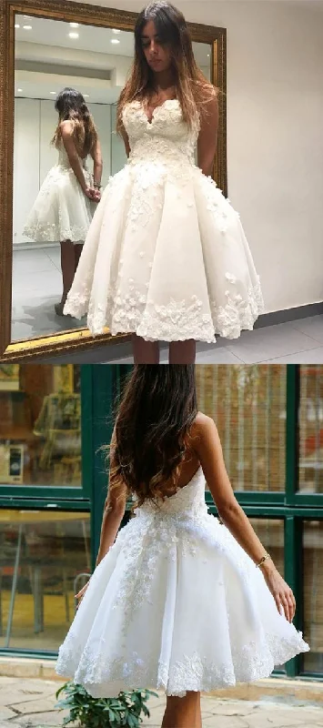 Hot Trends Romantic Strapless Short Wedding Dress Short A Line with Delicate Floral Homecoming Dress cg16946 Hot Trends Romantic Strapless Short Wedding Dress Short A Line with Delicate Floral Homecoming Dress cg16946