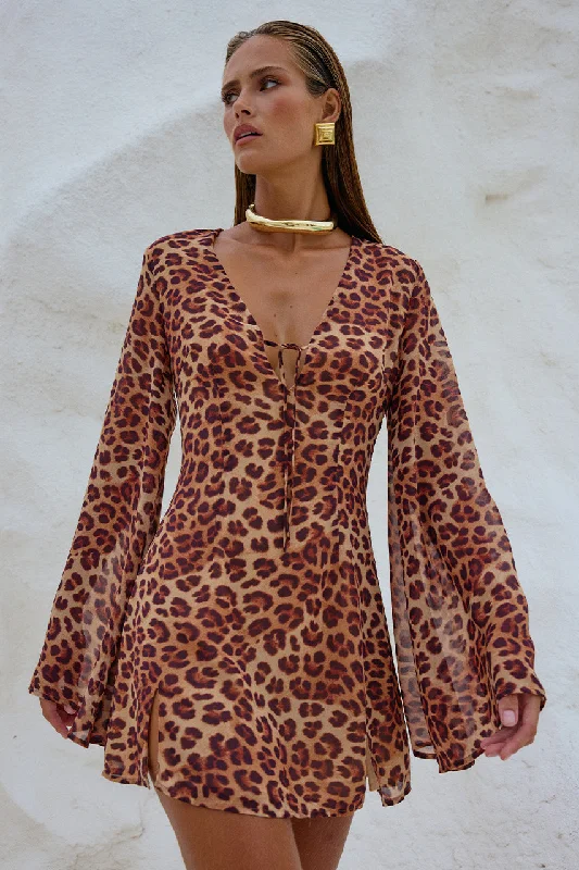 Anniversary Sale ANURA MINI DRESS - LEOPARD PRINT
