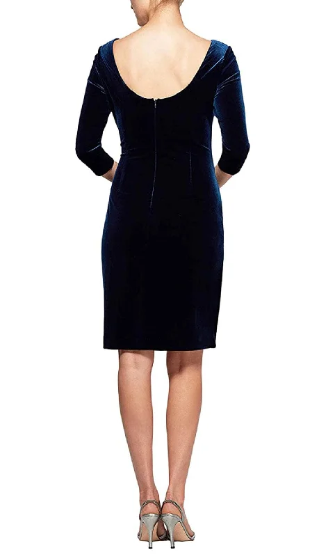Cool Prices Alex Evenings 1915267 - Velvet-Made Scoop Back Midi Dress