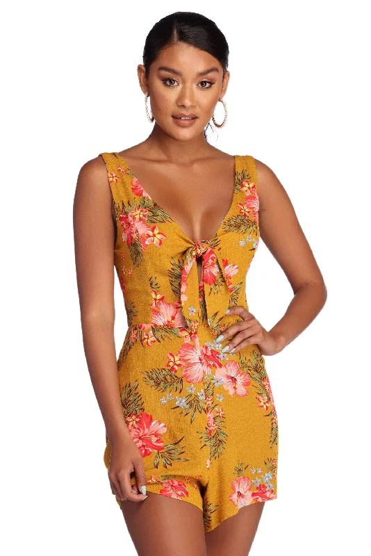 Effortless Comfort Tropical Floral Escape Romper