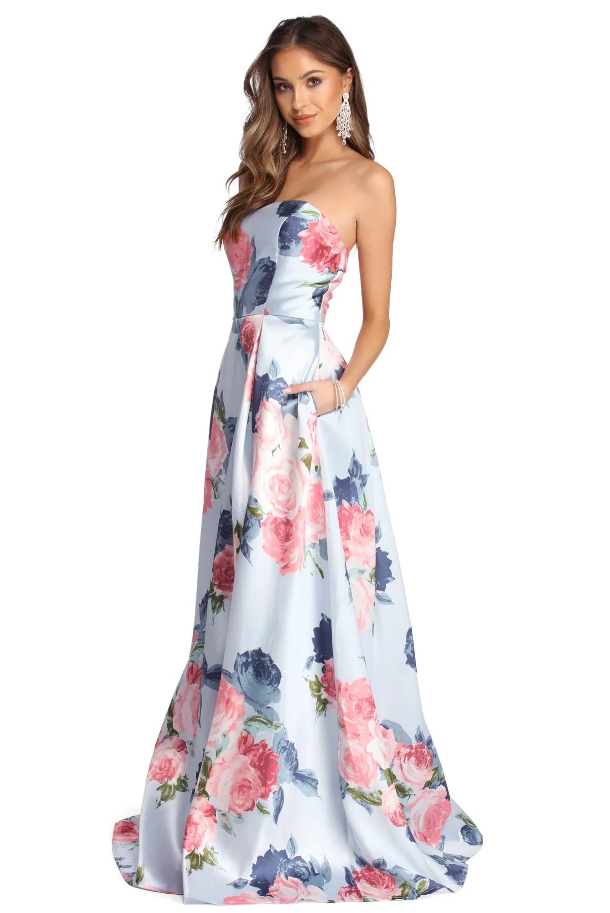 Imeless Style Adaline Strapless Floral Ball Gown