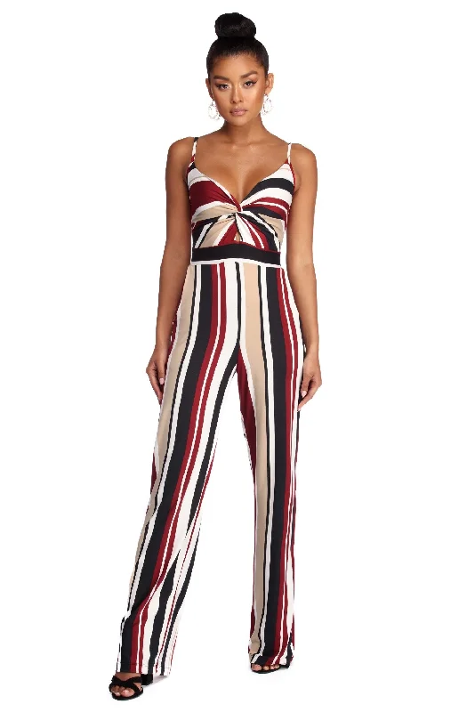 Casual Chic Clothing For A Spin Striped Jumpsuit
