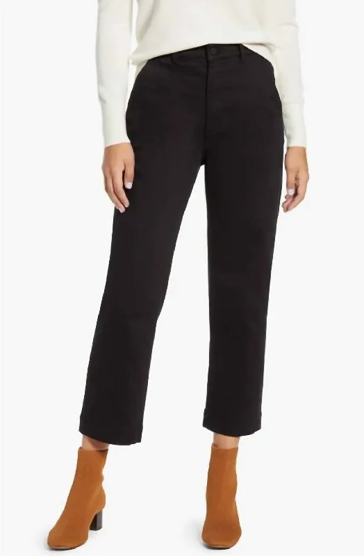 Stylish Savings Straight Leg Crop Pants In Black