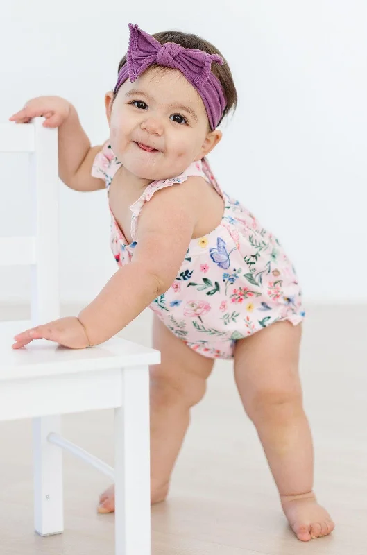 Soft Textures Butterfly Meadows Ruffle Cross Back Romper