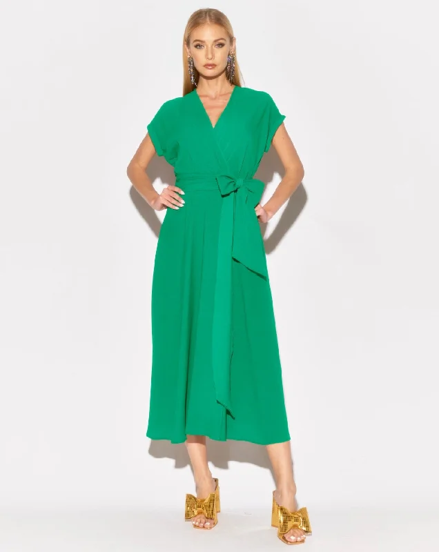 Spring Fashion Jasmine Midi Dress - Emerald