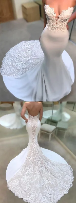 Current Trends mermaid long wedding dress, sweetheart white long wedding dress, bridal gown Prom Dresses   cg16333