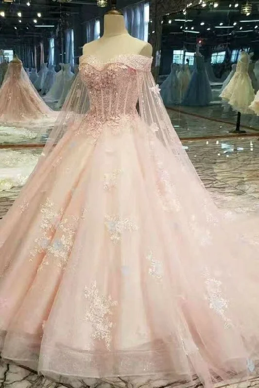 High End Women's Wear senior prom dress, wedding dress with lace applique    cg16465