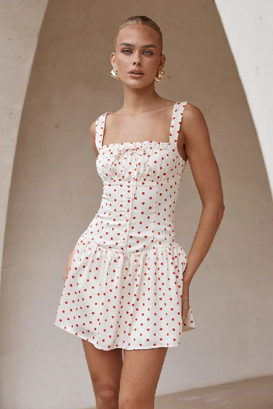 Urban Sophistication SANTORI MINI DRESS - RED POLKA