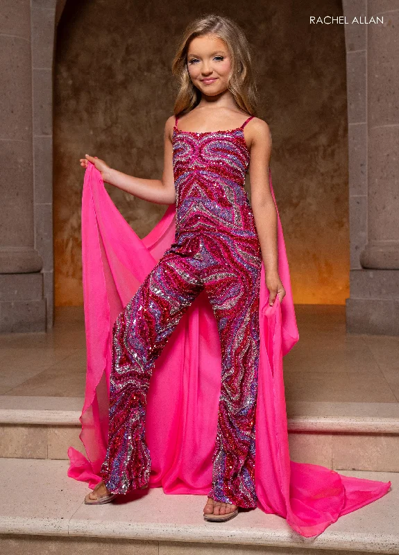 Evening Looks Girl's Beaded Sleeveless Jumpsuit by Rachel Allan 10267