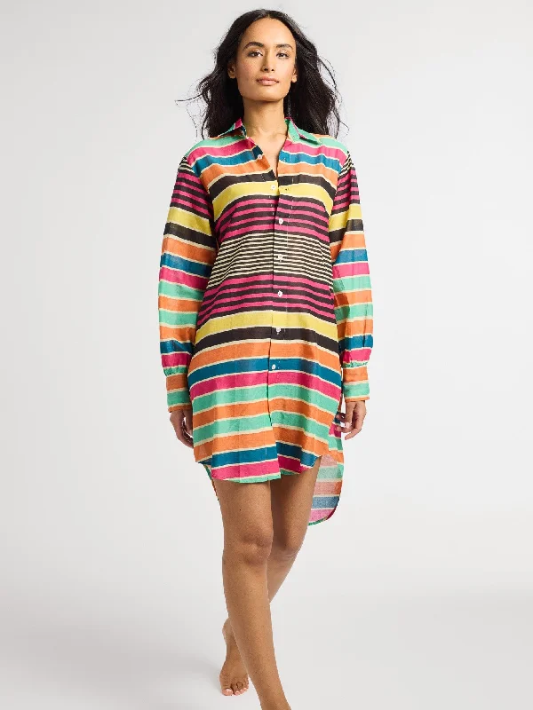 Women's Urban Fashion Holly Mini Dress in Ibiza Stripe