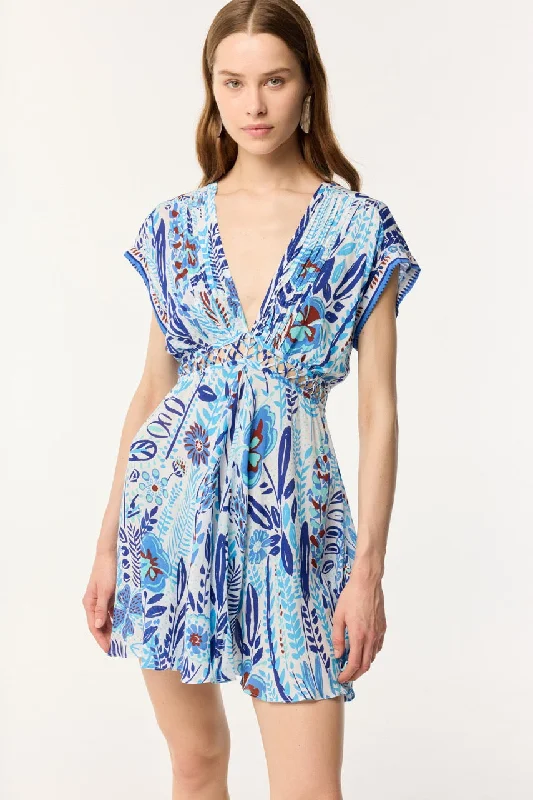 Seasonal Trends Mini Dress Cecile - Blue Plum