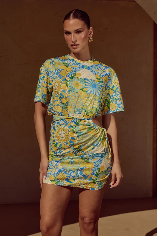 Spring Fashion SARICO MINI DRESS - ANACAPRI LEMON