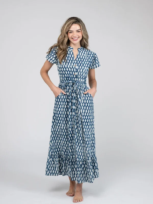 Refined Simplicity The Flutter Midi Dress | Blue India Resist
