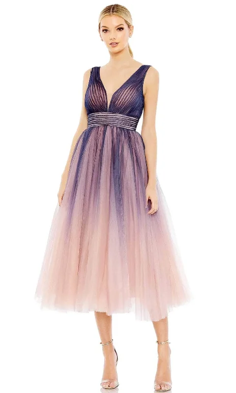 Formal Outfit Mac Duggal 20403 - Ombre A-Line Midi Dress