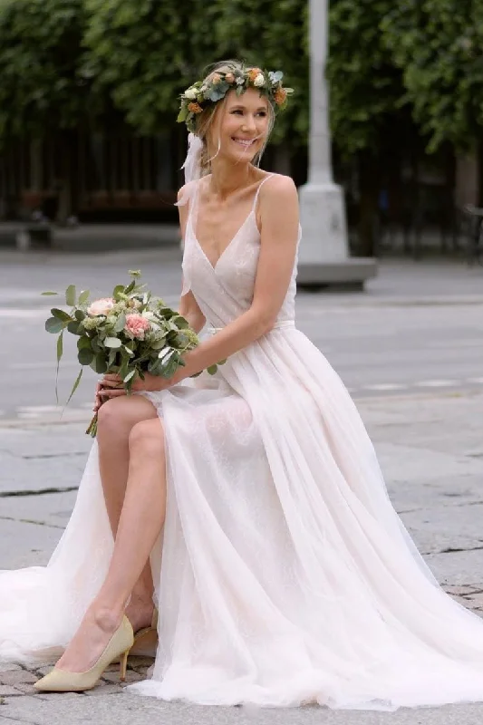 Urban Sophistication Simple v neck tulle white long wedding dress white bridal prom dress cg11115 Urban Sophistication Simple v neck tulle white long wedding dress white bridal prom dress cg11115