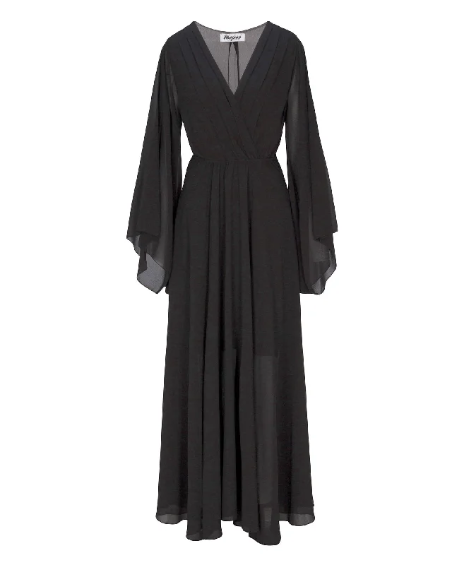 High End Designer Brands Discount Sunset Maxi Dress - Black