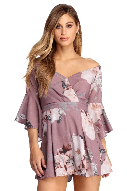 Elegant Attire Ring It Out In Florals Romper