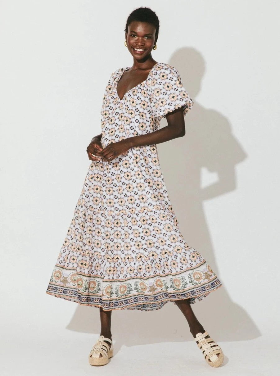 Ethnic Cultural Event Wear Paula Midi Dress in Marrakesh Print
