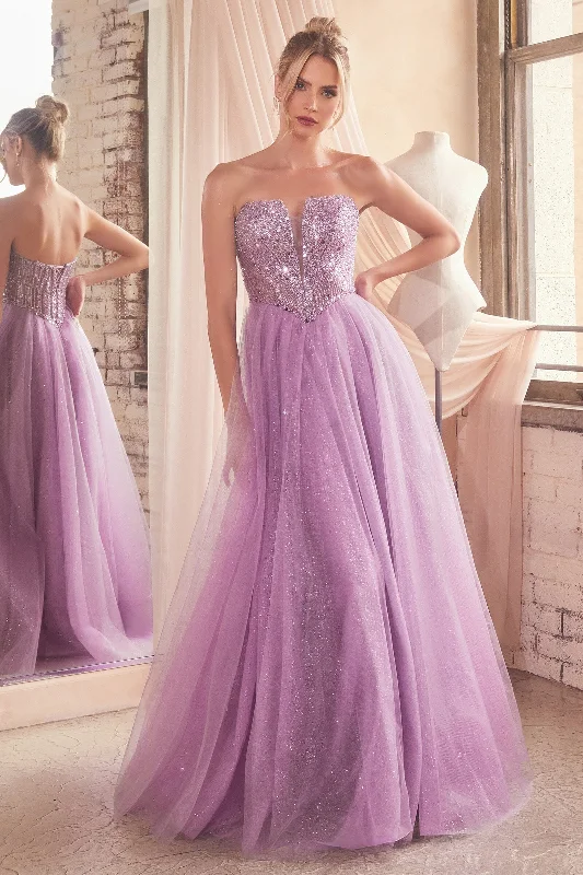 Seasonal Style Discounts Embellished Strapless A-line Tulle Gown by Ladivine CD0217