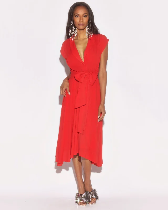 Trend Alert Honeysuckle Midi Dress - Cherry