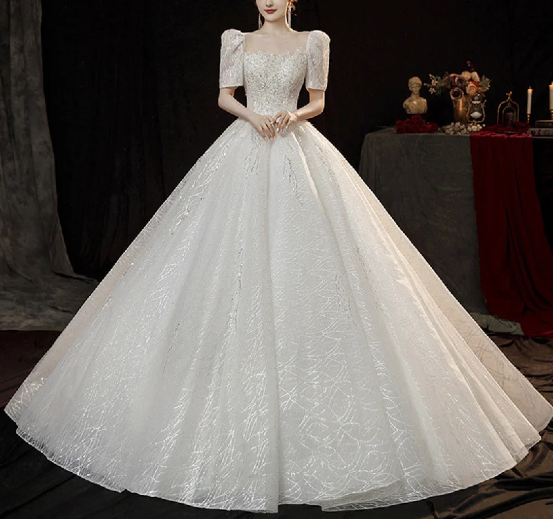 Limited Time Offers Women Lace Wedding Dresses Long Beaded Bridal Gowns YWD019