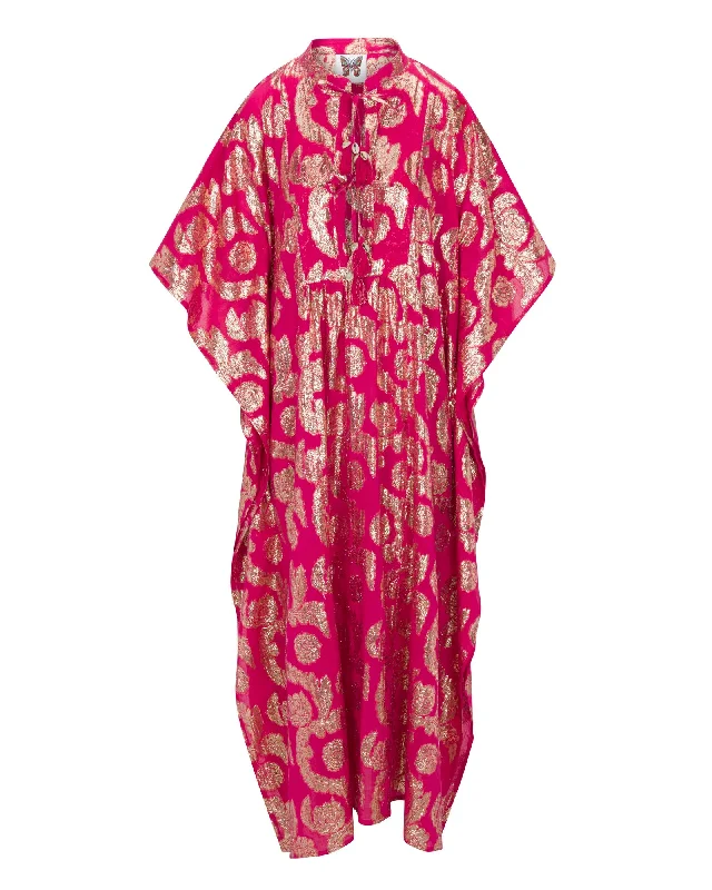 Hot Sale Palm Springs Caftan Maxi Dress - Pomegranate/Gold