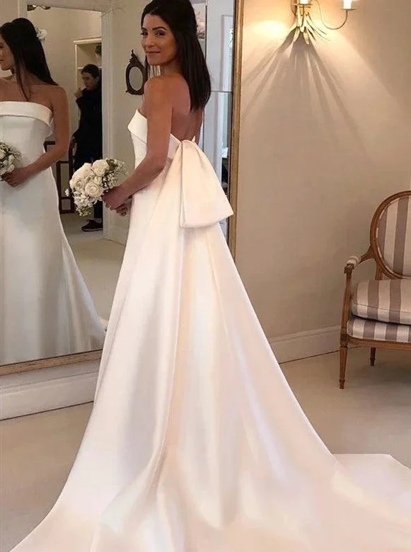 Urban Femme Streetwear Elegant Strapless Long Wedding Dresses Satin Bridal Dresses OW689 Urban Femme Streetwear Elegant Strapless Long Wedding Dresses Satin Bridal Dresses OW689