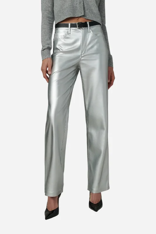 Playful Elegance Joe's Jeans The Margot Vegan Leather in Plated Silver