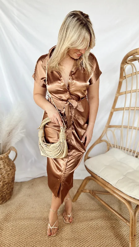 Seize Bargains The Copper Penny Midi Dress