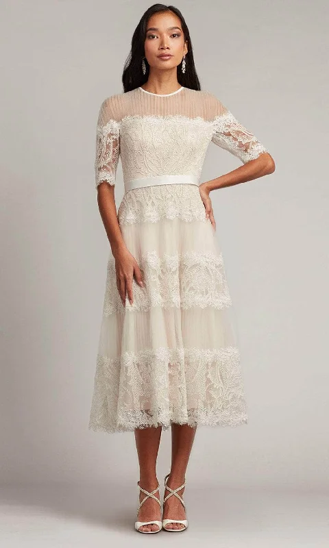 Trend Alert Tadashi Shoji CCA23080MD - Corra Illusion Embroidery Jewel Midi Dress