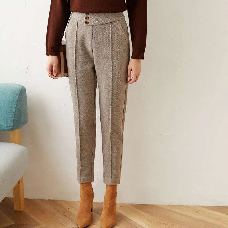 Limited Time Offer Women wear straight trousers outside in winter