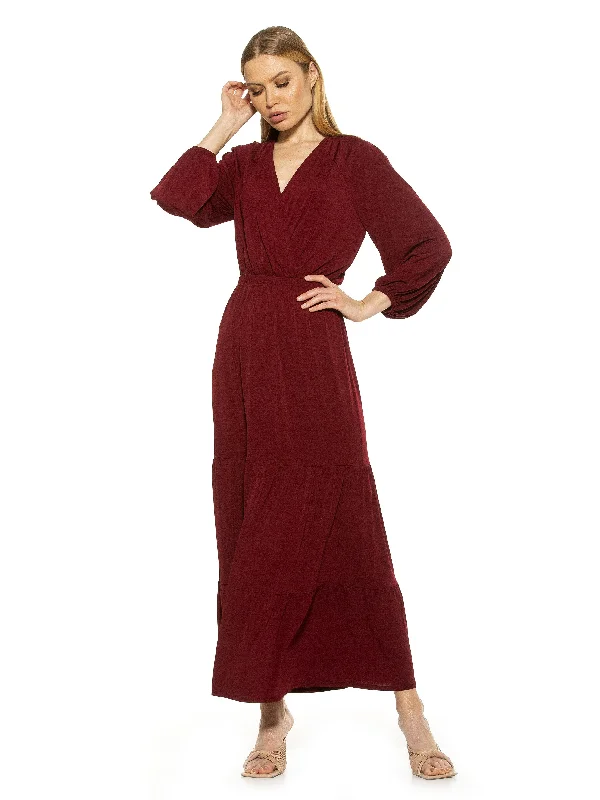 Vintage Retro Party Wear Raglan Maxi Dress