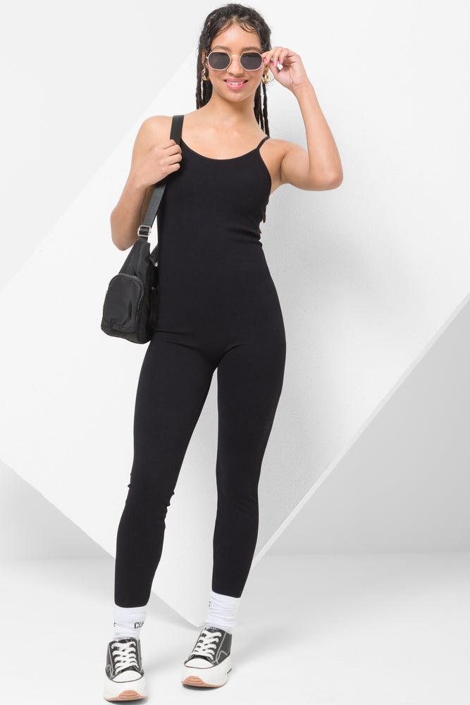 Stylish Looks Seamless Jumpsuit Black