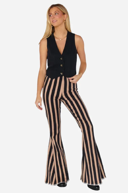 Seasonal Sale Show Me Your Mumu Berkeley Bells in Sepia Stripe Denim