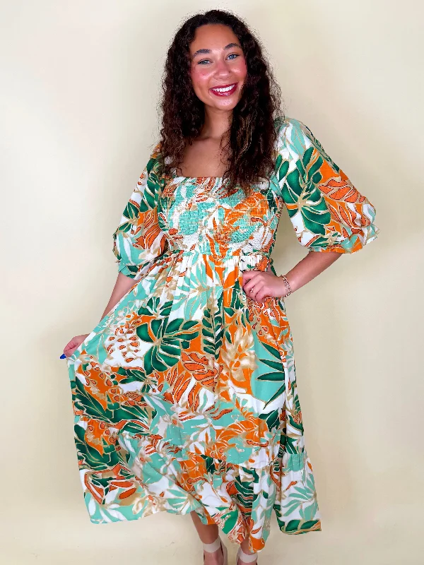 Lighten Up With Nordic Styles Tropical Tango Midi Dress