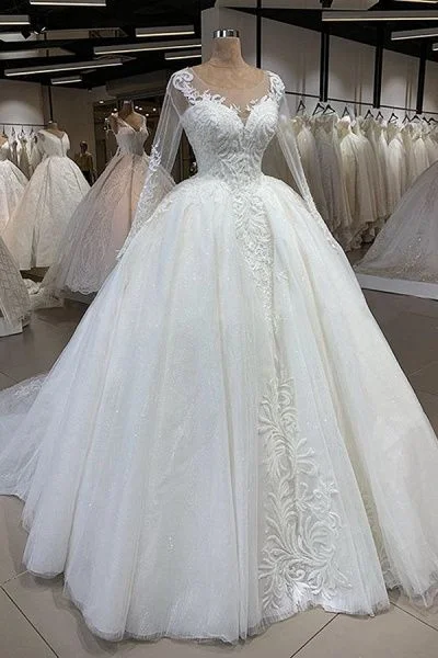 Summer Splash Sale Elegant Long Sleeve Ball Gown Tulle Wedding Dress prom dresses with sleeves cg24773 Summer Splash Sale Elegant Long Sleeve Ball Gown Tulle Wedding Dress prom dresses with sleeves cg24773