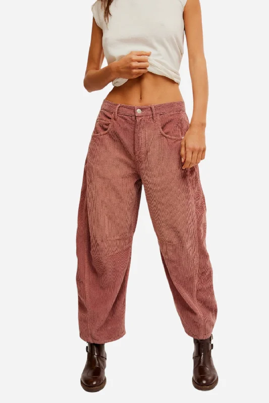Trendy Styles Free People Good Luck Mid-Rise Cord in Withered Rose