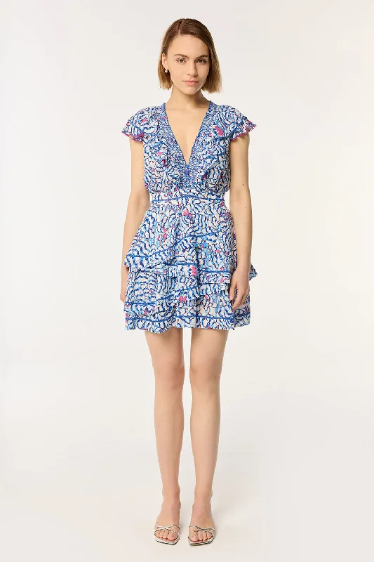 Fashionista Favorites Mini Dress Carol - Blue Wings Flower