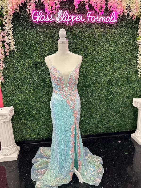 Quick Grab Deals Johnathan Kayne 2266 Size 4 Iridescent Blue Sequin Custom Pageant Dress Prom Gown Quick Grab Deals Johnathan Kayne 2266 Size 4 Iridescent Blue Sequin Custom Pageant Dress Prom Gown