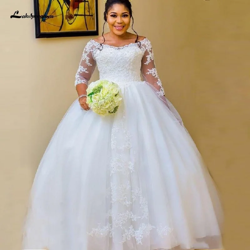 Unbeatable Deals Roycebridal African White Wedding Gowns with Sleeves Plus Size Wedding Dress Unbeatable Deals Roycebridal African White Wedding Gowns with Sleeves Plus Size Wedding Dress