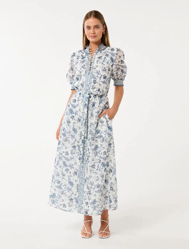 Colorful Clothing Rochelle Short Sleeve Midi Dress
