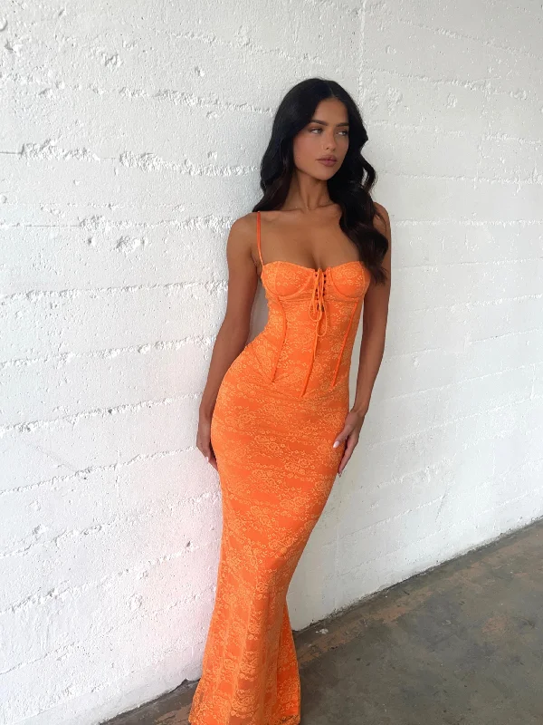 Feminine Allure ASHBY MAXI DRESS ORANGE