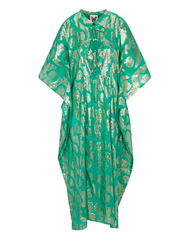The Good Stuff Palm Springs Caftan Maxi Dress - Jade/Gold
