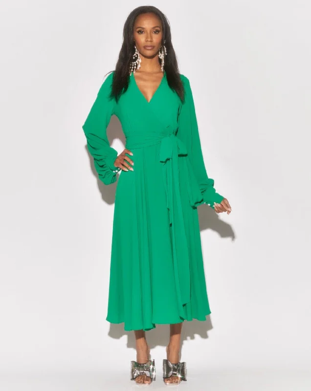 Trend Alert LilyPad Midi Dress - Emerald