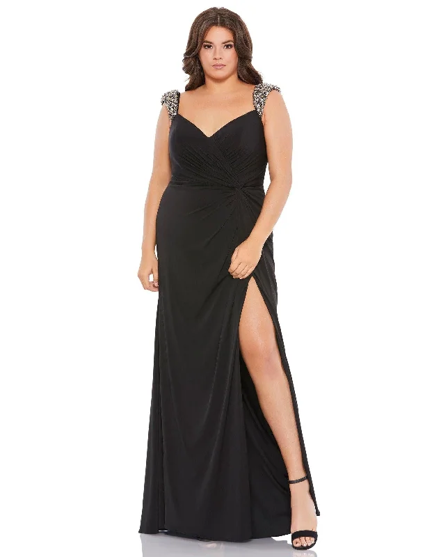 Urban Femme Streetwear Mac Duggal 49312 Long Formal Plus Size Beaded Gown