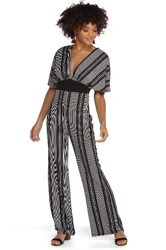 Luxury Fashion for Women Get It Right In Stripes Jumpsuit